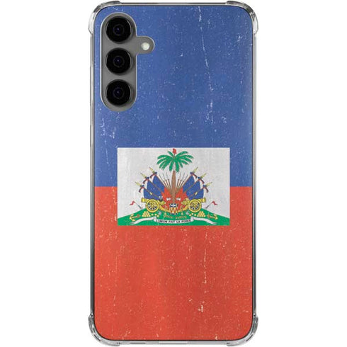 Haitian Flag Distressed Galaxy S24 Plus Clear Case